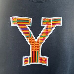 Hand-made YALE kente cloth sweatshirt